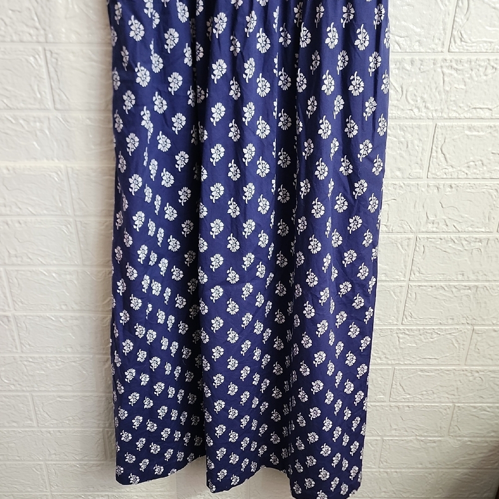 J. Crew Navy and White Patterned Maxi Dress - Picture 4 of 7